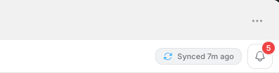 StoreSync sync status indicator in the header